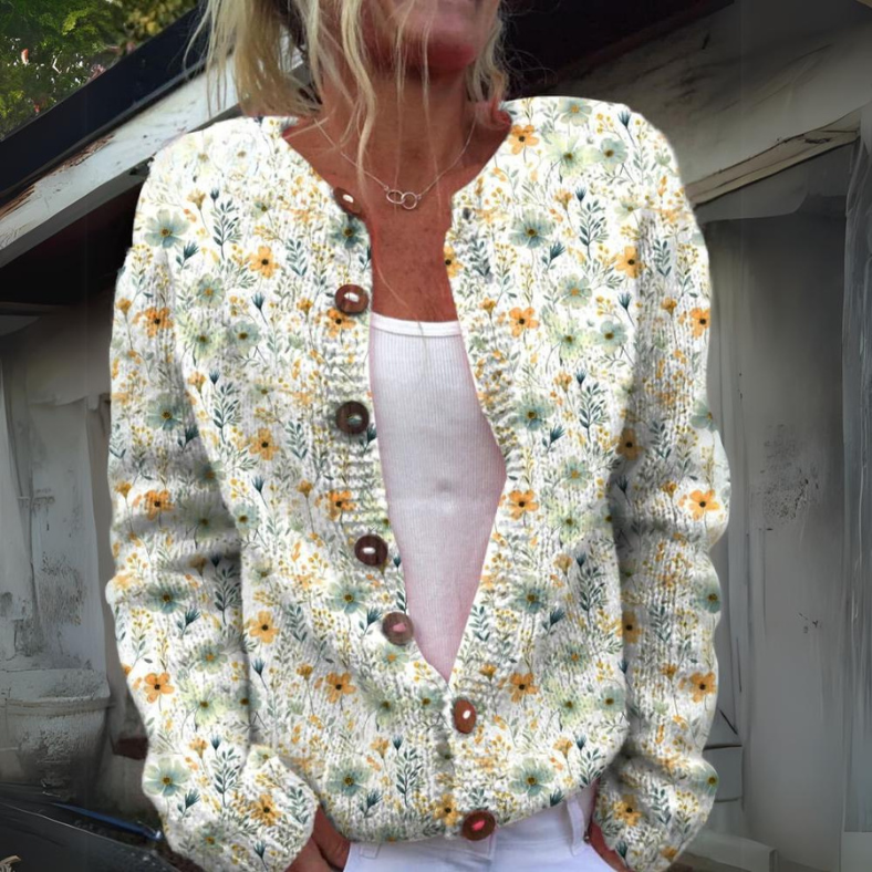 Sylvia™ | Beautiful Cardigan with Floral Print